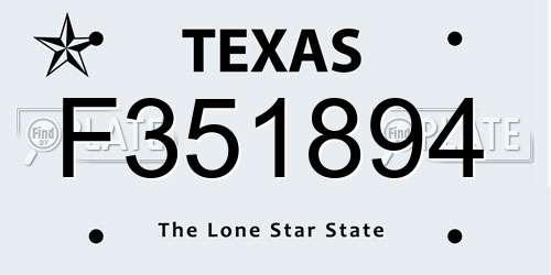 F351894 Texas License Plate