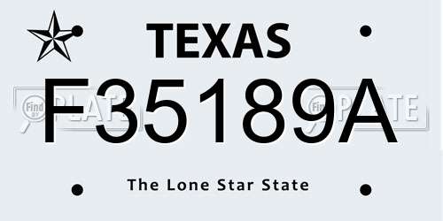 F35189A Texas License Plate