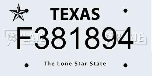 F381894 Texas License Plate
