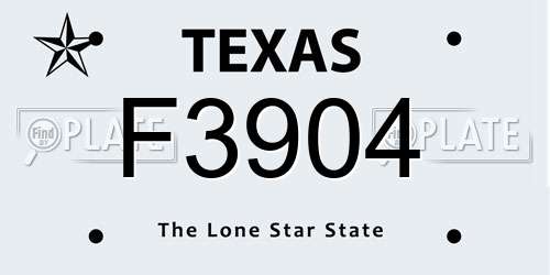 F3904 Texas License Plate
