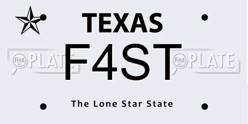 F4ST Texas License Plate