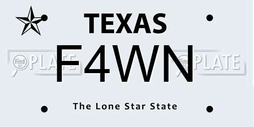 F4WN Texas License Plate