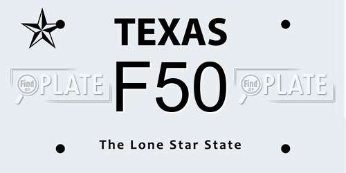 F50 Texas License Plate