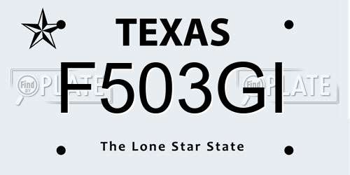 F503GI Texas License Plate