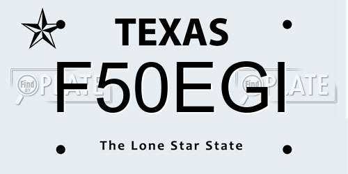 F50EGI Texas License Plate