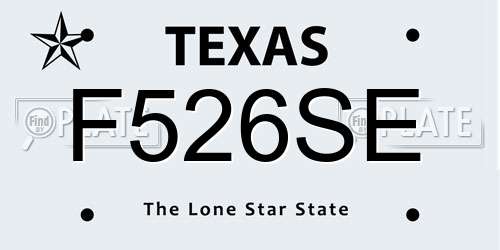 F526SE Texas License Plate