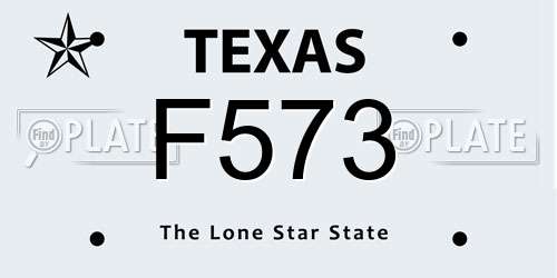 F573 Texas License Plate