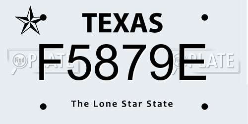 F5879E Texas License Plate