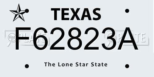 F62823A Texas License Plate