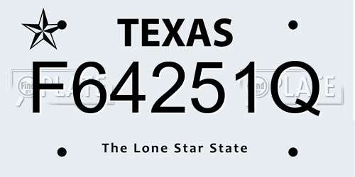 F64251Q Texas License Plate
