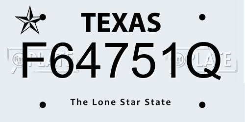 F64751Q Texas License Plate