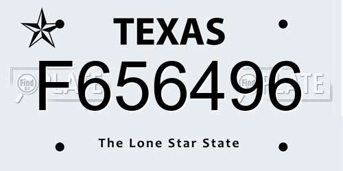 F656496 Texas License Plate