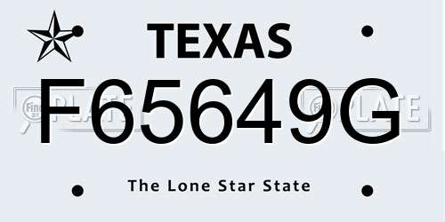 F65649G Texas License Plate