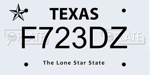 F723DZ Texas License Plate