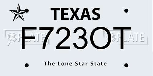 F723OT Texas License Plate