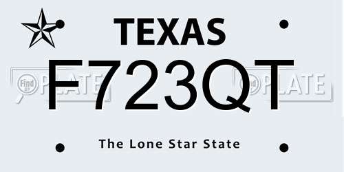 F723QT Texas License Plate
