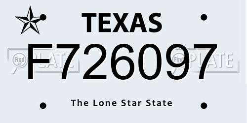 F726097 Texas License Plate