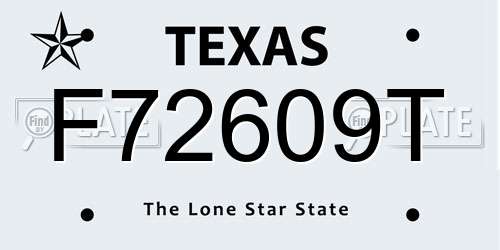F72609T Texas License Plate