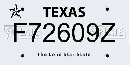 F72609Z Texas License Plate