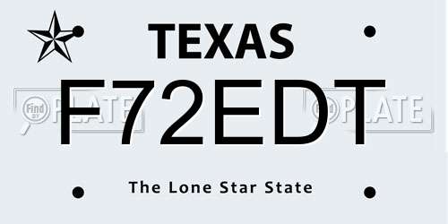 F72EDT Texas License Plate