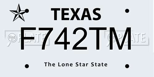 F742TM Texas License Plate