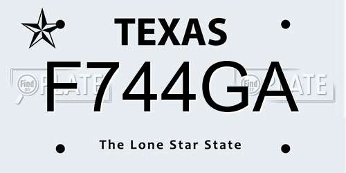 F744GA Texas License Plate