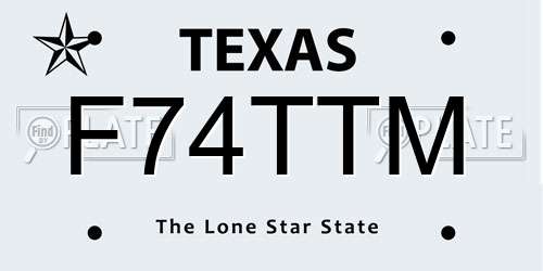 F74TTM Texas License Plate