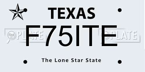 F75ITE Texas License Plate