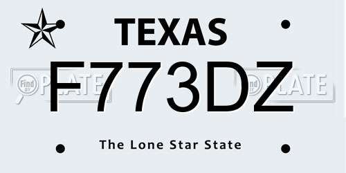 F773DZ Texas License Plate