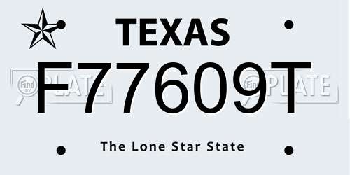 F77609T Texas License Plate