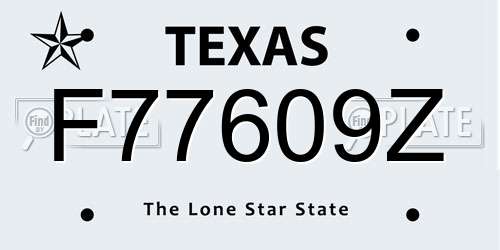 F77609Z Texas License Plate
