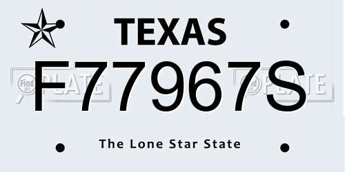 F77967S Texas License Plate