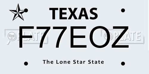 F77EOZ Texas License Plate