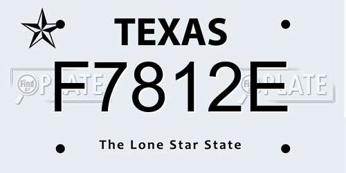 F7812E Texas License Plate