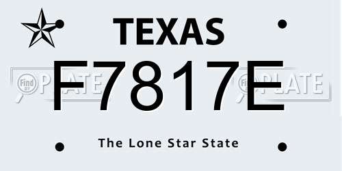 F7817E Texas License Plate