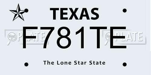 F781TE Texas License Plate