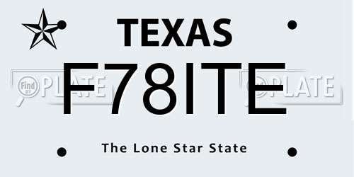F78ITE Texas License Plate