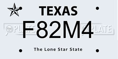 F82M4 Texas License Plate