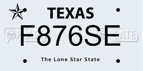 F876SE Texas License Plate
