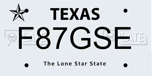F87GSE Texas License Plate