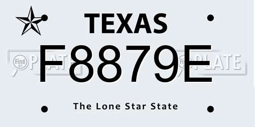 F8879E Texas License Plate