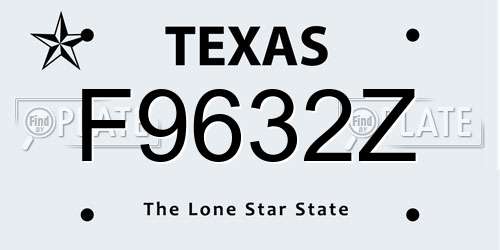 F9632Z Texas License Plate