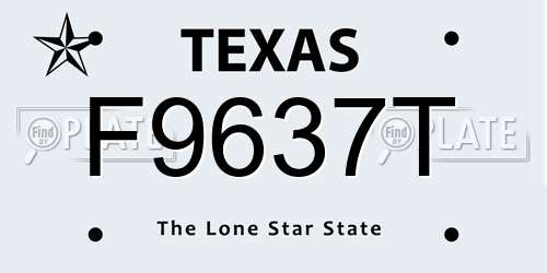 F9637T Texas License Plate
