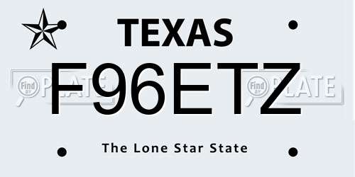 F96ETZ Texas License Plate