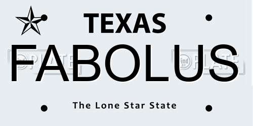 FABOLUS Texas License Plate