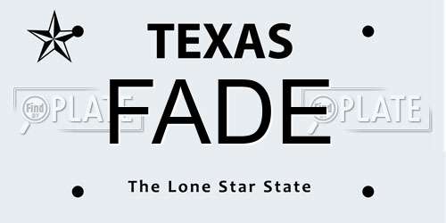 FADE Texas License Plate