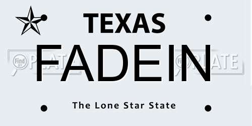 FADEIN Texas License Plate