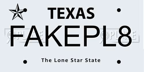 FAKEPL8 Texas License Plate
