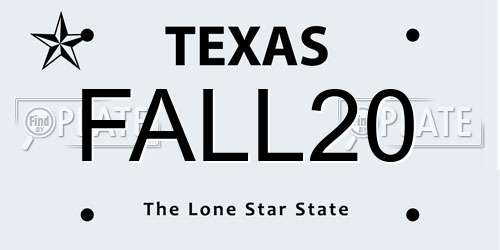 FALL20 Texas License Plate