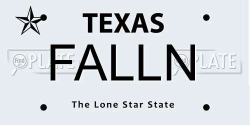 FALLN Texas License Plate